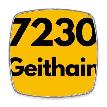 ALTE POSTLEITZAHL 7230 GEITHAIN HEIMATSTOLZ SACHSE - Viereckiger Kühlschrankmagnet - Weiß - Vorne