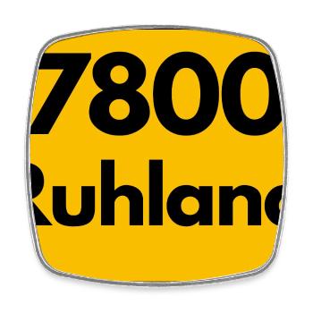 ALTE POSTLEITZAHL PLZ, BRANDENBURG 7800 RUHLAND - Viereckiger Kühlschrankmagnet - Weiß - Vorne