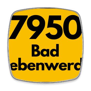 ALTE POSTLEITZAHL PLZ 7950 BAD LIEBENWERDA - Viereckiger Kühlschrankmagnet - Weiß - Vorne