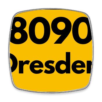 ALTE POSTLEITZAHL PLZ 8090 DRESDEN SACHSEN RETRO - Viereckiger Kühlschrankmagnet - Weiß - Vorne