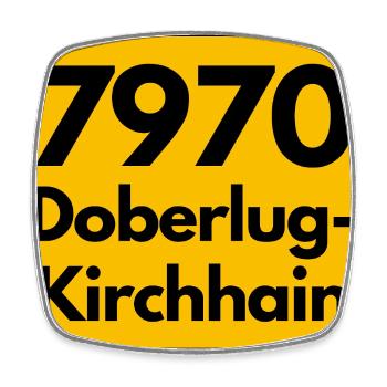 OLD POSTCODE ZIP CODE 7970 DOBERLUG KIRCHHAIN - Square fridge magnet - white - Front