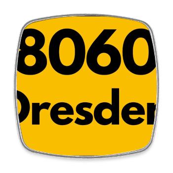 OLD POSTCODE ZIP CODE 8060 DRESDEN SAXONY - Square fridge magnet - white - Front