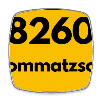 8260 SACHSEN 04703 LOMMATZSCH - Viereckiger Kühlschrankmagnet - Weiß - Vorne