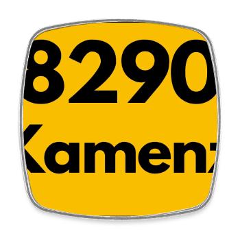 8290 SACHSEN 01917 KAMENZ ALTE POSTLEITZAHL PLZ - Viereckiger Kühlschrankmagnet - Weiß - Vorne