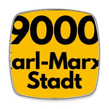 9000 09111 KARL-MARX-STADT SACHSEN  ALTE PLZ - Viereckiger Kühlschrankmagnet - Weiß - Vorne