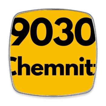 9030 CODE POSTAL SAXE CHEMNITZ ANCIEN CODE POSTAL - Magnet carré - blanc - Devant