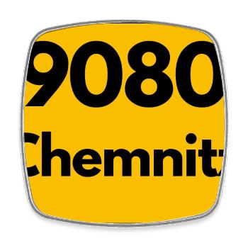 ALTE POSTLEITZAHL 9080 SACHSEN CHEMNITZ - Viereckiger Kühlschrankmagnet - Weiß - Vorne