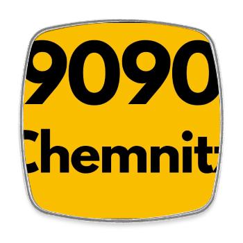 ALTE POSTLEITZAHL 9090 SACHSEN CHEMNITZ PLZ - Viereckiger Kühlschrankmagnet - Weiß - Vorne