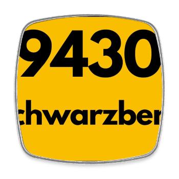 ALTE POSTLEITZAHL 9430 PLZ 08340 SCHWARZENBERG - Viereckiger Kühlschrankmagnet - Weiß - Vorne