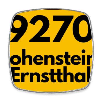 9270 ALTE POSTLEITZAHL 09337 HOHENSTEIN ERNSTTHAL - Viereckiger Kühlschrankmagnet - Weiß - Vorne