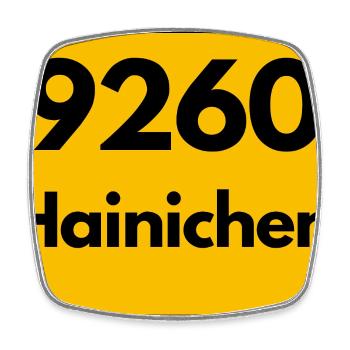 9260 HAINICHEN SACHSEN RETRO ALTE POSTLEITZAHL PLZ - Viereckiger Kühlschrankmagnet - Weiß - Vorne