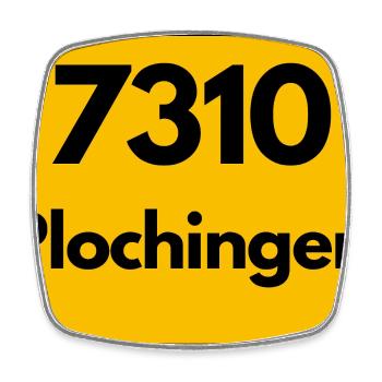 7310 PLOCHINGEN RETRO HEIMAT DESIGN BAWÜ - Viereckiger Kühlschrankmagnet - Weiß - Vorne