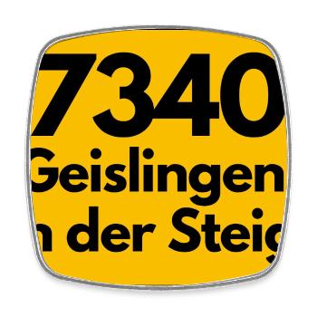 ALTE POSTLEITZAHL 7340 GEISLINGEN AN DER STEIGE - Viereckiger Kühlschrankmagnet - Weiß - Vorne