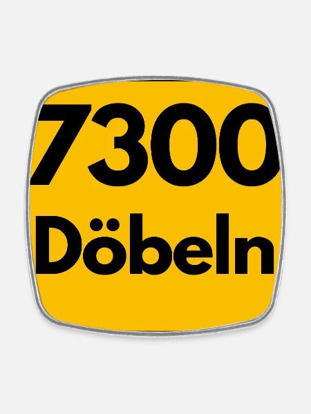 OLD POSTCODE 7300 DÖBELN SAXONY DDR OSTALGIE - Square fridge magnet - white