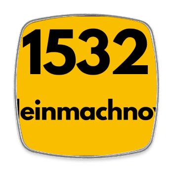 ALTE POSTLEITZAHL 1532 KLEINMACHNOW BRANDENBURG - Viereckiger Kühlschrankmagnet - Weiß - Vorne