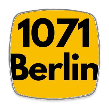 ALTE POSTLEITZAHL PLZ BERLIN 1071 BERLIN OSTALGIE - Viereckiger Kühlschrankmagnet - Weiß - Vorne