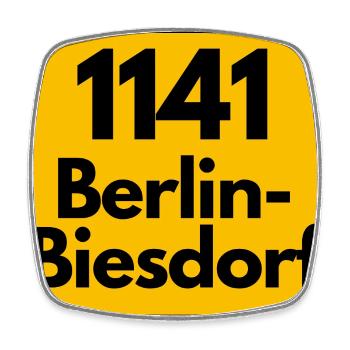 ALTE PLZ 1141 BERLIN-BIESDORF BERLIN Ostalgie  - Viereckiger Kühlschrankmagnet - Weiß - Vorne