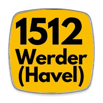 ALTE POSTLEITZAHL 1512 WERDER (HAVEL) BRANDENBURG - Viereckiger Kühlschrankmagnet - Weiß - Vorne