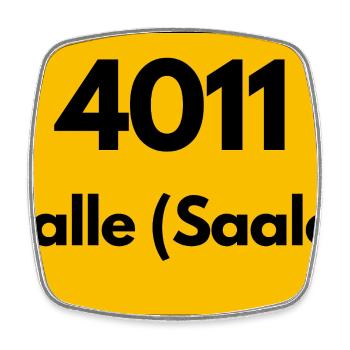 ALTE POSTLEITZAHL 4011 PLZ 06108 HALLE SAALE - Viereckiger Kühlschrankmagnet - Weiß - Vorne