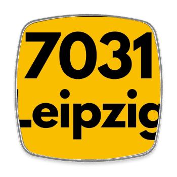 ALTE POSTLEITZAHL 7021 PLZ 04109 LEIPZIG SACHSEN - Viereckiger Kühlschrankmagnet - Weiß - Vorne