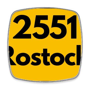 ALTE POSTLEITZAHL 2551 PLZ 18055 ROSTOCK MECKPOMM - Viereckiger Kühlschrankmagnet - Weiß - Vorne