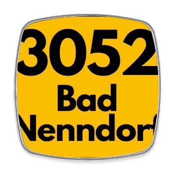 ALTE POSTLEITZAHL 3052 PLZ 31542 BAD NENNDORF  - Viereckiger Kühlschrankmagnet - Weiß - Vorne