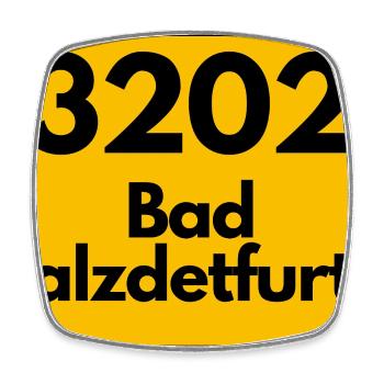 ALTE POSTLEITZAHL 3202 PLZ 31162 BAD SALZDETFURTH  - Viereckiger Kühlschrankmagnet - Weiß - Vorne