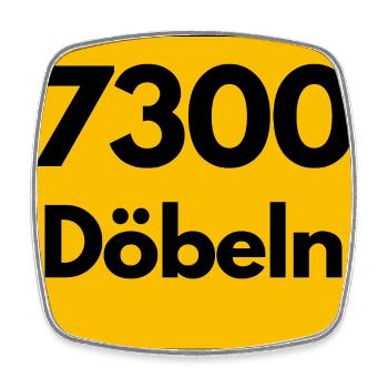 ALTE POSTLEITZAHL 7300 PLZ 04720 DÖBELN SACHSEN - Viereckiger Kühlschrankmagnet - Weiß - Vorne