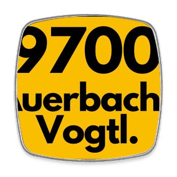 ALTE POSTLEITZAHL 9700 PLZ 08209 AUERBACH VOGTL SN - Viereckiger Kühlschrankmagnet - Weiß - Vorne