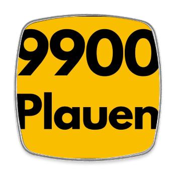 ALTE POSTLEITZAHL 9900 PLZ 08523 PLAUEN SACHSEN - Viereckiger Kühlschrankmagnet - Weiß - Vorne