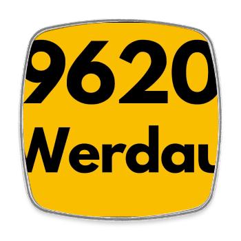 ALTE POSTLEITZAHL 9620 PLZ 08412 WERDAU SACHSEN - Viereckiger Kühlschrankmagnet - Weiß - Vorne