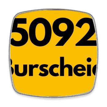 ALTE POSTLEITZAHL 5092 PLZ 51399 BURSCHEID NORDRHE - Viereckiger Kühlschrankmagnet - Weiß - Vorne