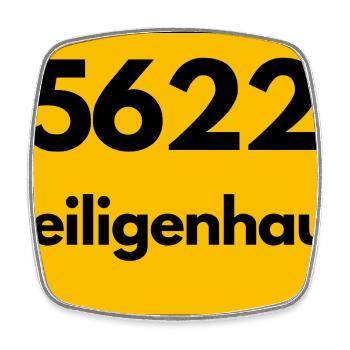 ALTE POSTLEITZAHL 5622 PLZ 42579 HEILIGENHAUS NRW - Viereckiger Kühlschrankmagnet - Weiß - Vorne