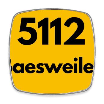 ALTE POSTLEITZAHL 5112 PLZ 52499 BAESWEILER NRW - Viereckiger Kühlschrankmagnet - Weiß - Vorne
