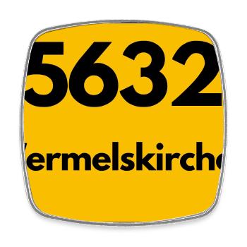 ALTE POSTLEITZAHL 5632 PLZ 42929 WERMELSKIRCHEN  - Viereckiger Kühlschrankmagnet - Weiß - Vorne