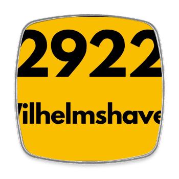 ALTE POSTLEITZAHL 2922 PLZ 26382 WILHELMSHAVEN  - Viereckiger Kühlschrankmagnet - Weiß - Vorne