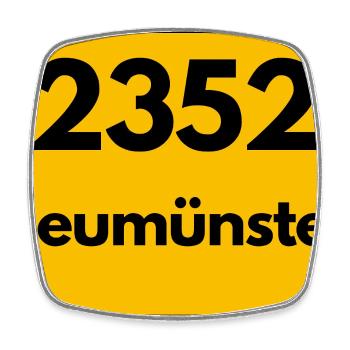 ALTE POSTLEITZAHL 2352 PLZ 24534 NEUMÜNSTER SH - Viereckiger Kühlschrankmagnet - Weiß - Vorne