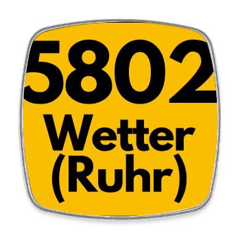 ALTE POSTLEITZAHL 5802 PLZ 58300 WETTER RUHR NRW - Viereckiger Kühlschrankmagnet - Weiß - Vorne