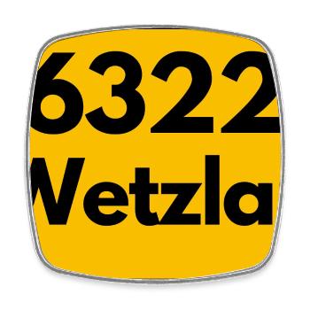 ALTE POSTLEITZAHL 6322 PLZ 35578 WETZLAR HESSEN - Viereckiger Kühlschrankmagnet - Weiß - Vorne