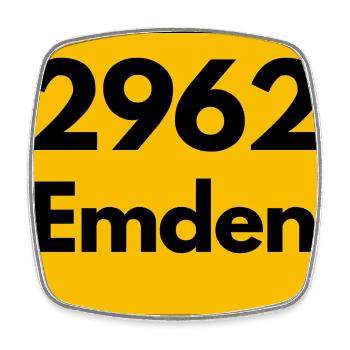 ALTE POSTLEITZAHL 2962 PLZ 26721 EMDEN NIEDERSACHS - Viereckiger Kühlschrankmagnet - Weiß - Vorne