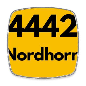ALTE POSTLEITZAHL 4442 PLZ 48529 NORDHORN NIEDERSA - Viereckiger Kühlschrankmagnet - Weiß - Vorne