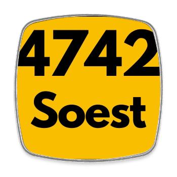 ALTE POSTLEITZAHL 4742 PLZ 59494 SOEST NORDRHEIN W - Viereckiger Kühlschrankmagnet - Weiß - Vorne