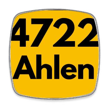 ALTE POSTLEITZAHL 4722 PLZ 59227 AHLEN NRW - Viereckiger Kühlschrankmagnet - Weiß - Vorne