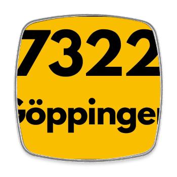 ALTE POSTLEITZAHL 7322 PLZ 73033 GÖPPINGEN BAWÜ - Viereckiger Kühlschrankmagnet - Weiß - Vorne