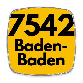 ALTE POSTLEITZAHL 7542 PLZ 76530 BADEN BADEN BADEN - Viereckiger Kühlschrankmagnet - Weiß - Vorne