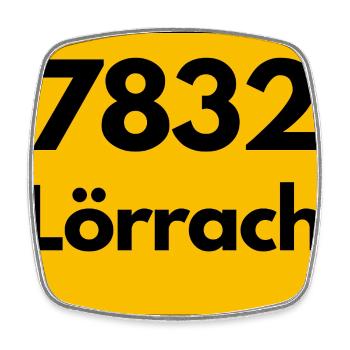ALTE POSTLEITZAHL 7832 PLZ 79539 LÖRRACH BAWÜ - Viereckiger Kühlschrankmagnet - Weiß - Vorne