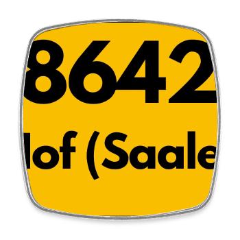 ALTE POSTLEITZAHL 8642 PLZ 95028 HOF SAALE BAYERN - Viereckiger Kühlschrankmagnet - Weiß - Vorne