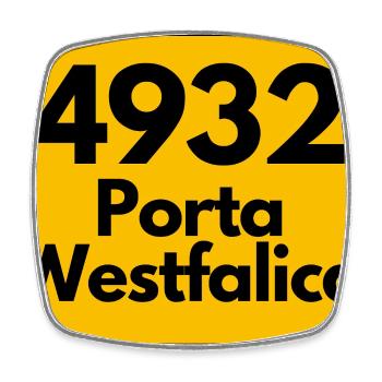 ALTE POSTLEITZAHL 4932 PLZ 32457 PORTA WESTFALICA  - Viereckiger Kühlschrankmagnet - Weiß - Vorne