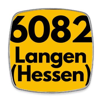 OLD POSTCODE 6082 ZIP 63225 LANGEN HESSEN - Square fridge magnet - white - Front