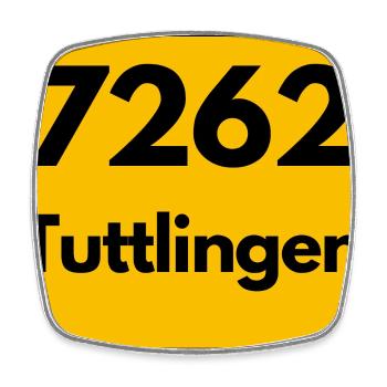 ALTE POSTLEITZAHL 7262 PLZ 78532 TUTTLINGEN BAWÜ - Viereckiger Kühlschrankmagnet - Weiß - Vorne